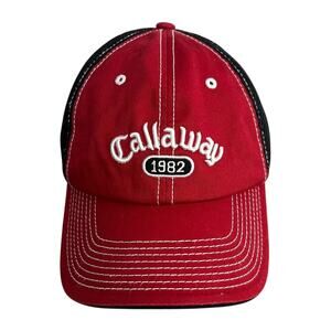Callaway 1982 Red Black Mesh Golf Cap OSFM Y2K‎ Sport Adjustable Streetwear Hat